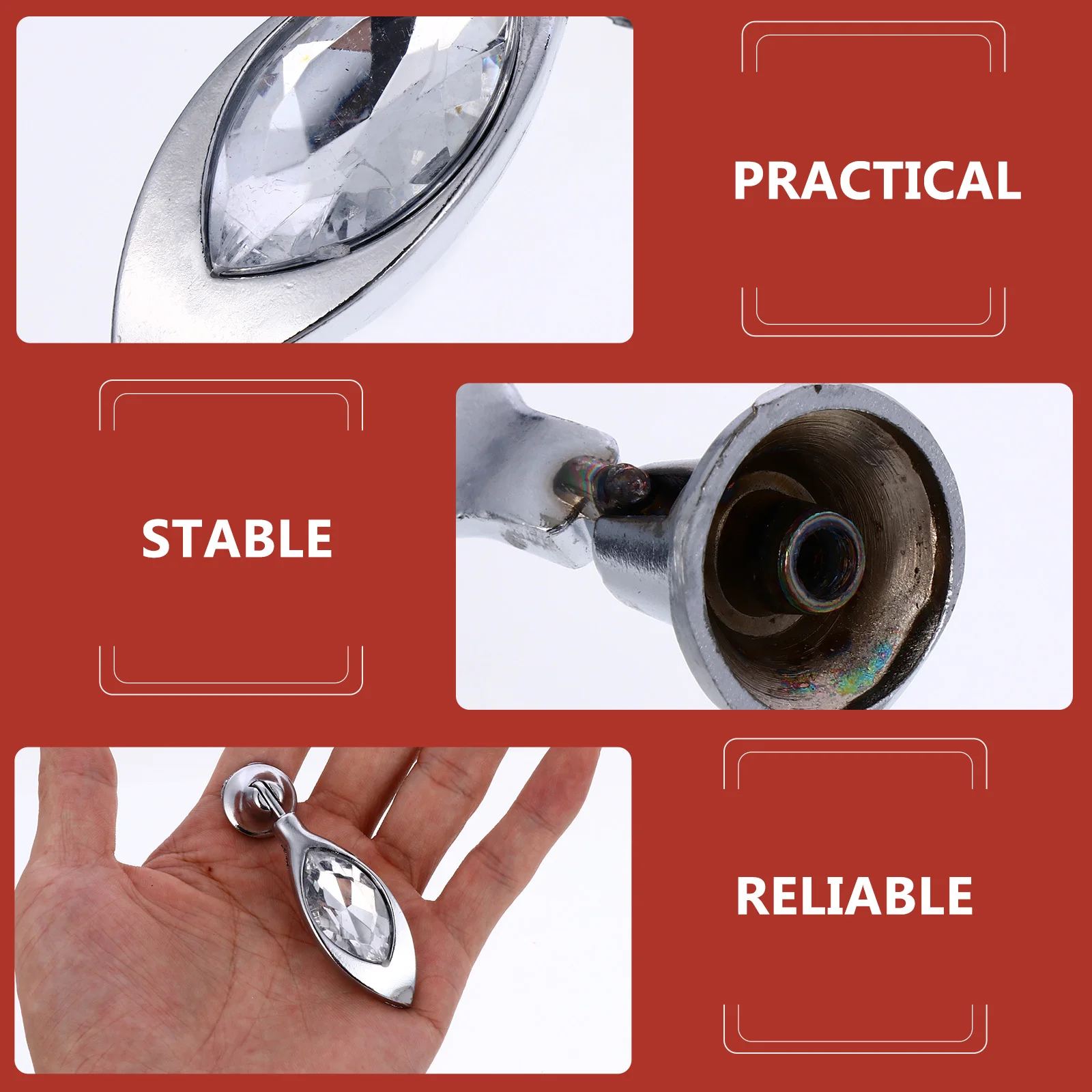 

2Pcs Zinc Handle Crystal Drawer Knobs Drawer Knobs Glass Door Cabinet Handle Home Office Wardrobe Hardware