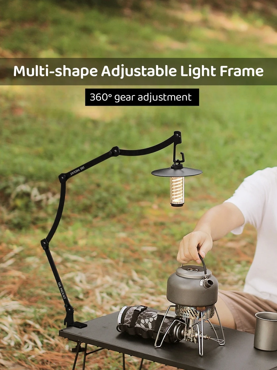 

Outdoor Multifunctional Adjustable Light Stand Metal Long Arm Foldable Table Lamp Stand Camping Light Stand New