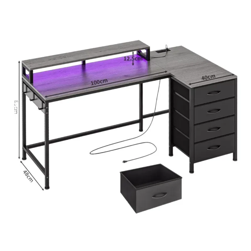 

Y Retro style with drawers, office desk, light luxury modern single drawer computer desk, writing and storage desk