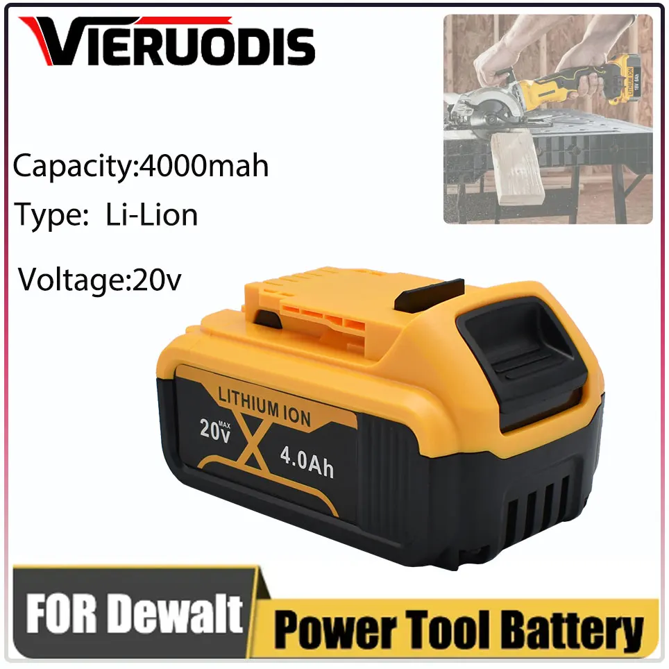 

DCB200 20V 4000mAh Lithium Replacement Battery For Dewalt 18V DCB184 DCB200 DCB182 DCB180 DCB181 DCB182 DCB201 DCB206