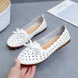 2024 Autumn Women Flats Lightweight Women Flats Soft Moccasins Women Genuine Leather Shoes Flat Shoes Woman Loafers Casual Shoe