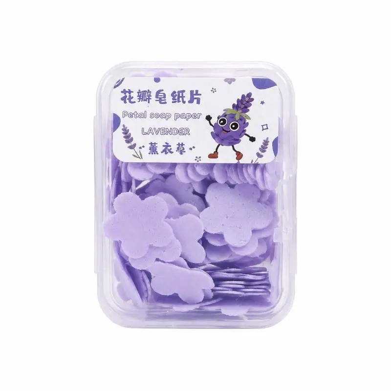 Disposable Travel Soap Leaves Petal Shaped Compact Packaging Instant Lather for Camping Hotel Hiking Outdoor Activity