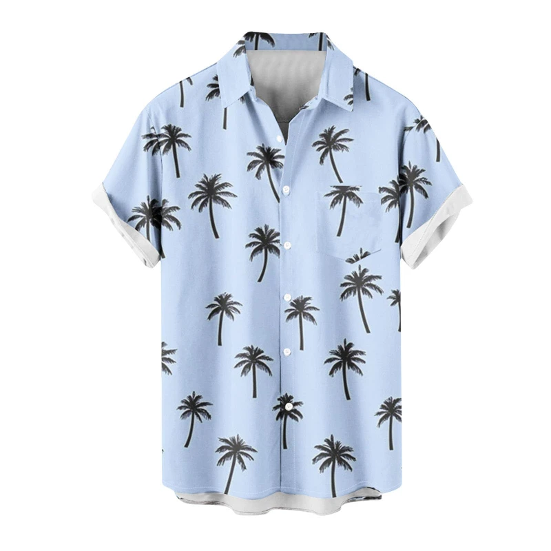 

3D Print Mens Hawaiian Shirts Short Sleeve Button Down Shirt Tropical Floral Printed Beachwear Summer Beach Party Casual Clothes