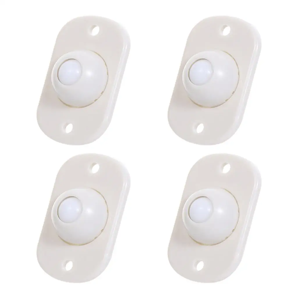4x Pulley Storage Box Steel Ball Pulley Wheels, Garbage Tissue Moving Castors Stick, Sturdy, Silent