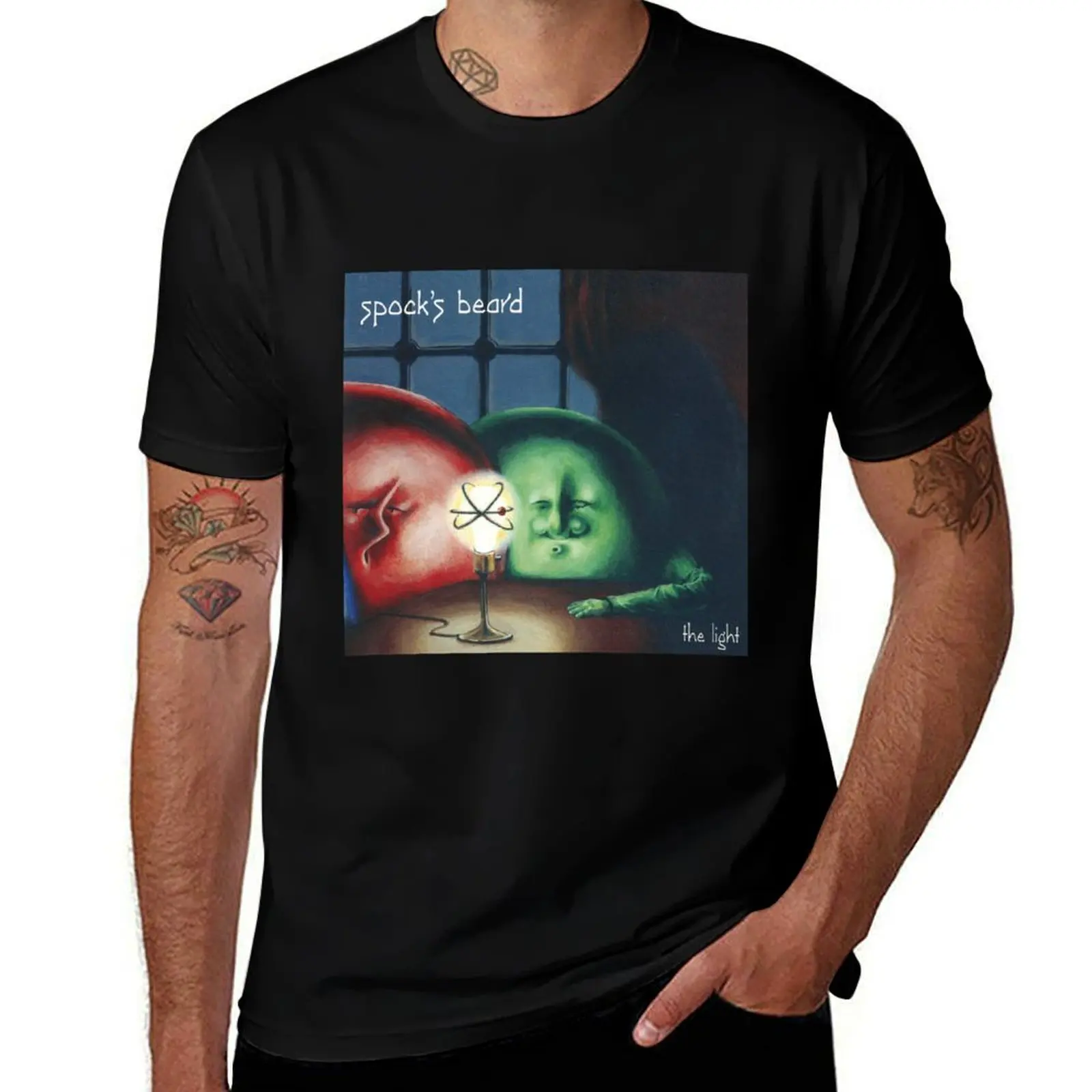Spock's Beard The Light front cover art T-Shirt Big and Tall Casual T-Shirt
