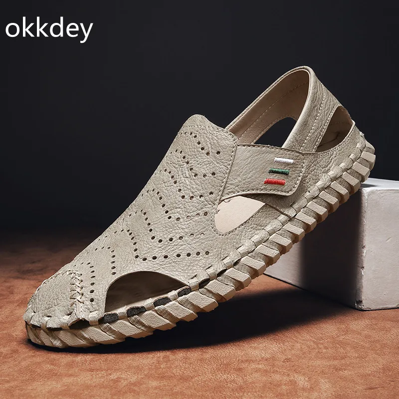 Flat Shoes for Men Breathable Flats Trendy All-match Comfortable Lightweight Round Toe Casual Beach Sandals Spring Summer New