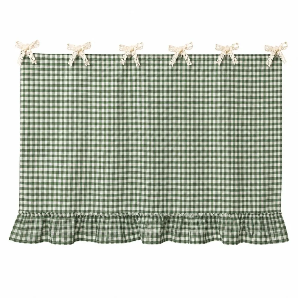 Durable Xmas Oven Decor Curtain Ribbon Ties Printed Pattern Appliance Cover Christmas Tree Bow Kitchen Decor Protective Curtain
