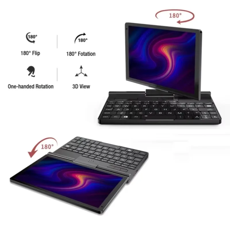 

Pocket 3 Mini PC 8GB+512GB 180 Degree Flip Rotation 8.0 Inch Mini Pocket Laptop