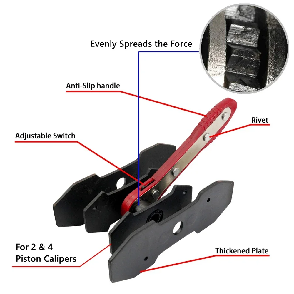 Universal Car Disc Brake Caliper Ratchet Adjustment Tool Kit Auto Repair Tools for Brake Cylinder Maintenance Heavy Duty Durable
