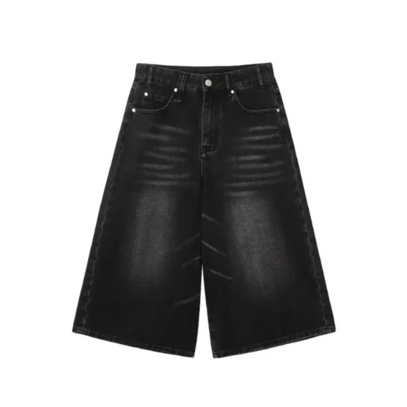 Harajuku Vintage High Waist Shorts Women 2000s Fashion Denim Casual Loose Fit Shorts Y2K Punk Streetwear Style Baggy Shorts