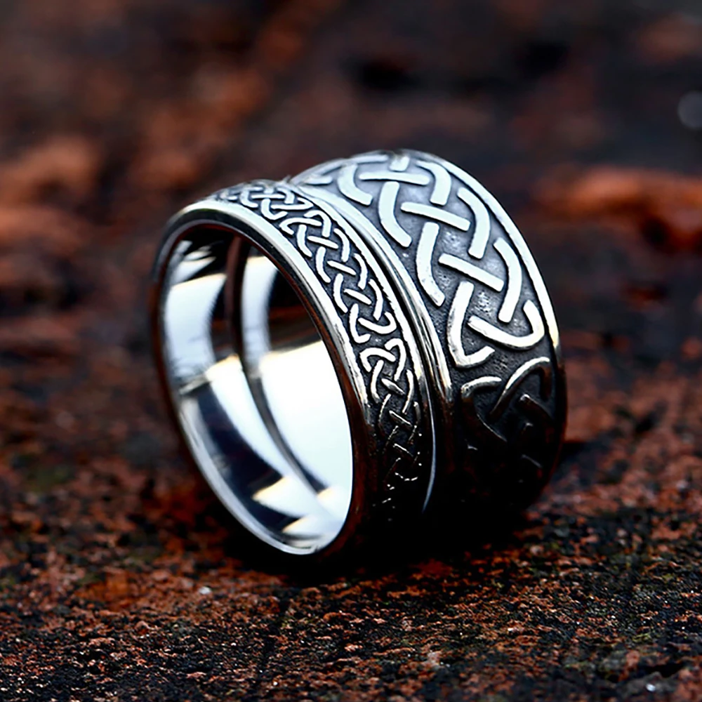 الفايكنج الفولاذ المقاوم للصدأ اليد الحب القلب تاج خواتم للرجال النساء الشمال سلتيك عقدة حلقة فاسق موضة زوجين المجوهرات بالجملة