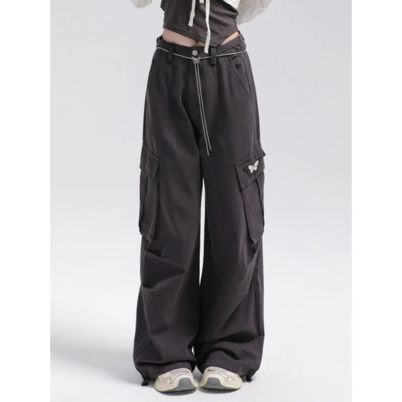 American Dopamine Butterfly Belt Sweet Cool Overalls Women's Summer Mop Pants