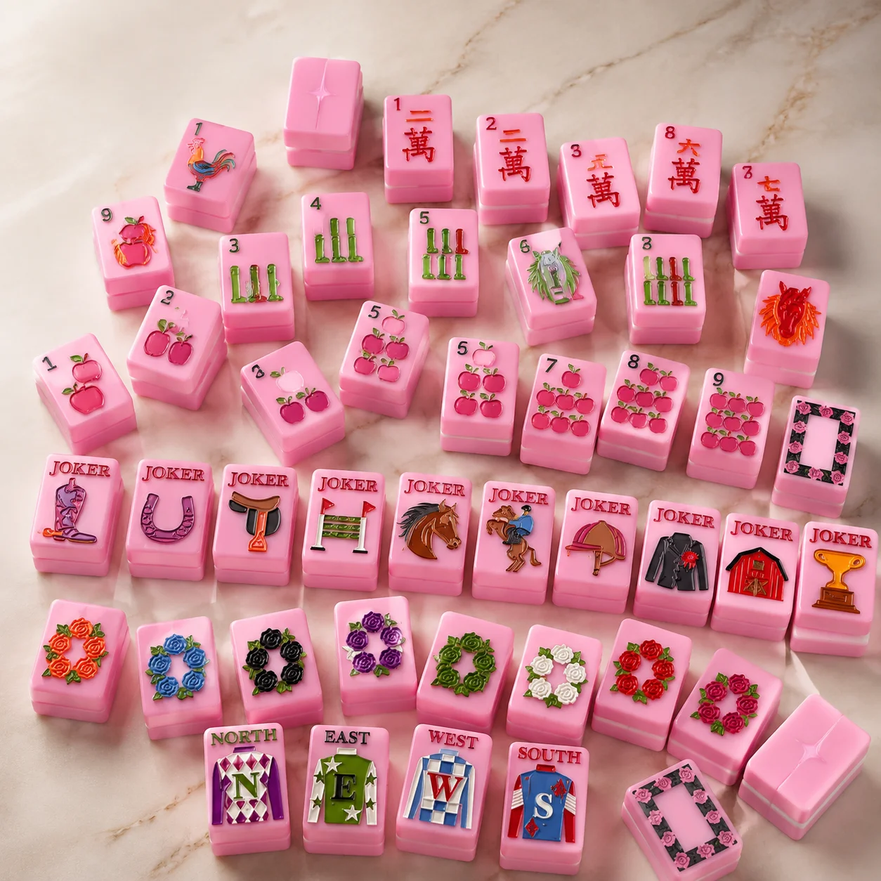 Modern American Mahjong Set, Western-style Mahjong Table Game, Suitable for Adult Leisure and Entertainment