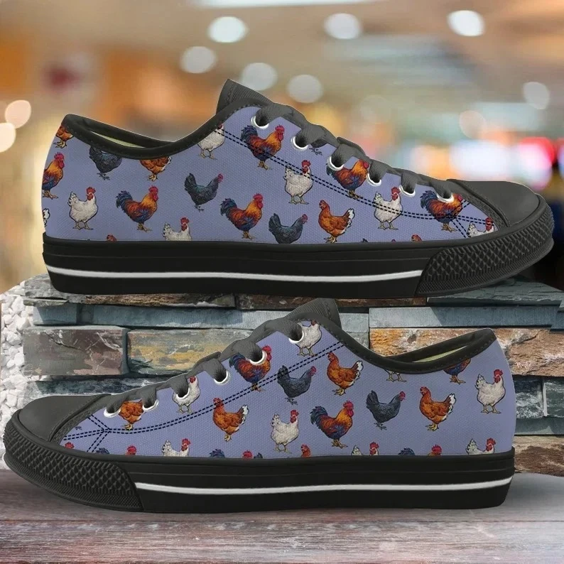 

Funny Animal Rooster/Cock Printing Vulcanized Sneakers Brand Designer Cute Chicken Low Top Shoes Casual Footwear