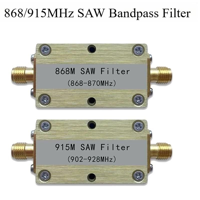 SAW Bandpass Filter BPF, 868MHz / 915MHz, SMA Female Coaxial Interface, Passive Filter Module for Signal Processing