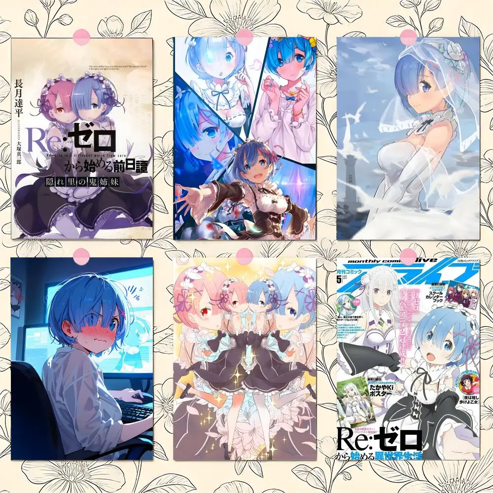 Re Zero Rem Anime Poster Premium PP Wall Decal - Peel & Stick, HD Print, Waterproof Home Decor