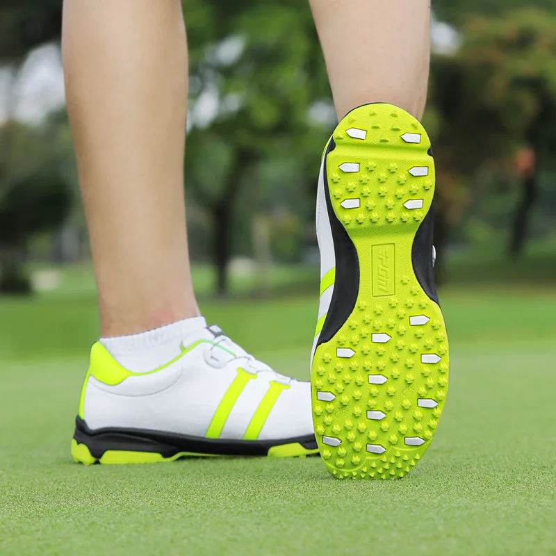 PGM Men Golf Shoes Spikeless Waterproof Breathable Quick Lacing Casual Sneakers Sports Anti-Slip Golf Shoes XZ213