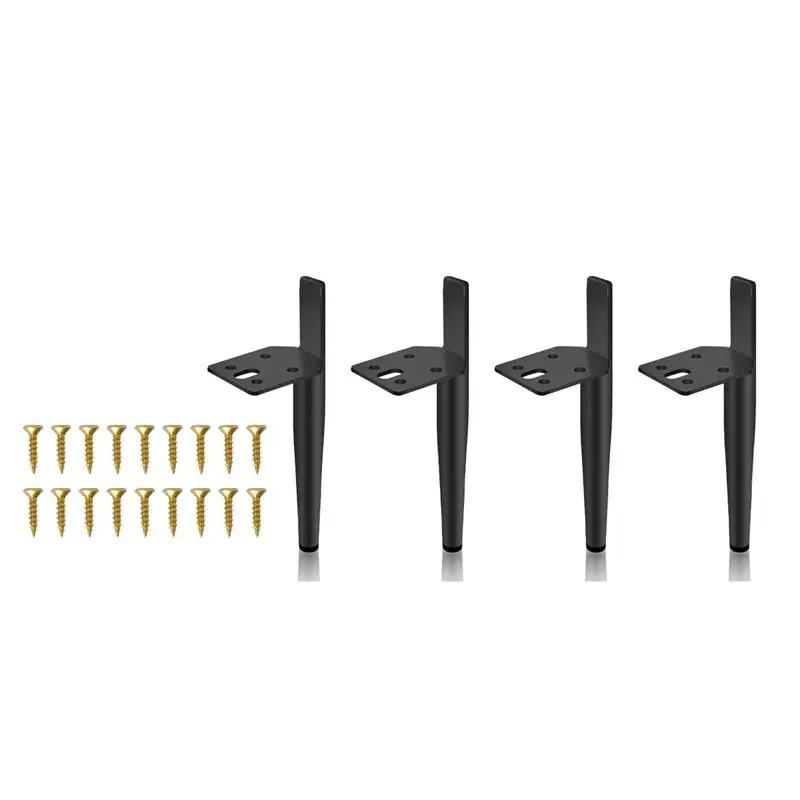 

AS94-4 Piece Furniture Feet Height 19.5 Cm Gold Metal Table Legs Maximum Load 600 Kg Furniture Legs Sofa Foot Cabinet Feet Black