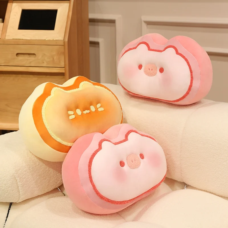 40cm Creative Cute Cat Cheese Bread Plush Toys Movie Stuffed Animals Cheese Ripened Pig Plush Doll Toys for Kids Birthday Gifts