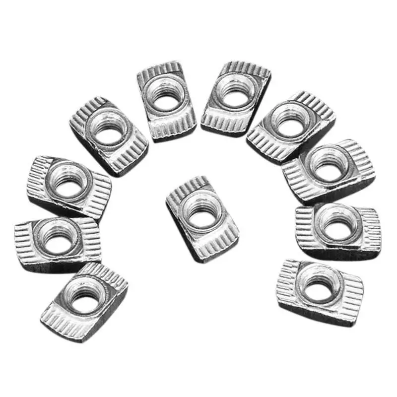 10pcs/lot M3 M4 M5 M6 M8 Aluminum Profiles Thread T Nut EU Standard Drop In T-Slot Carbon Steel for 2020 3030 4040 4545 Series