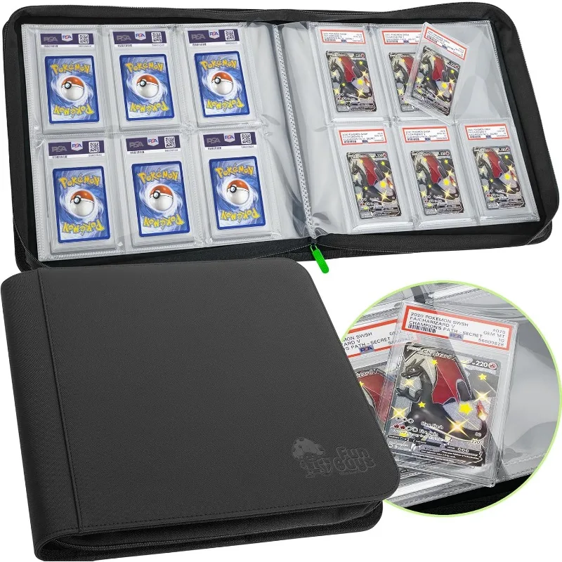 Graded Card Binder, 60 PSA Slab Holder, 6 Pocket Graded Card Storage, Slab Binder, PSA Card Graded Display Case Album