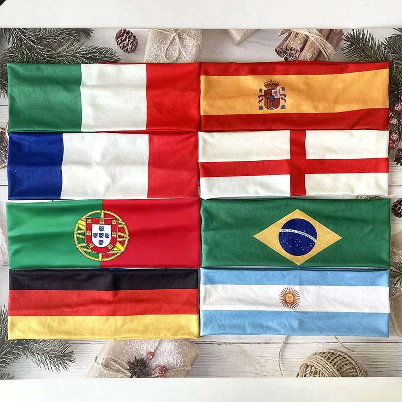 

National Flag Soccer Fan Headband Elastic Cheer Hairband Country Flag Headband For Fans Sports Event Hair Accessories