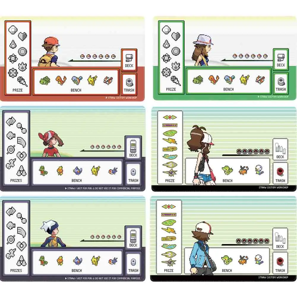 Pokemon Ptcg Card Mat Ash Ketchum Trainer Pixel Gems 60X35Cm Dedicated Game Card Battle Duel Board Anime Characters Card Pad