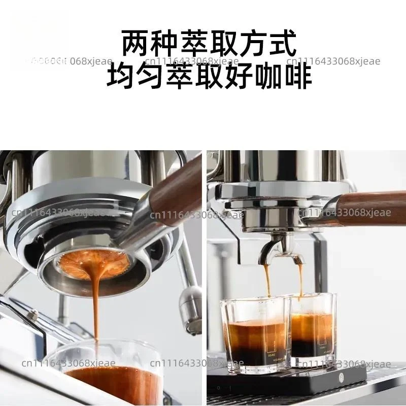 Hero Double Extract Italian Coffee Machine Handle 58mm Wood Handle Bottom Extraction Stainless Steel Bottomless Accessories
