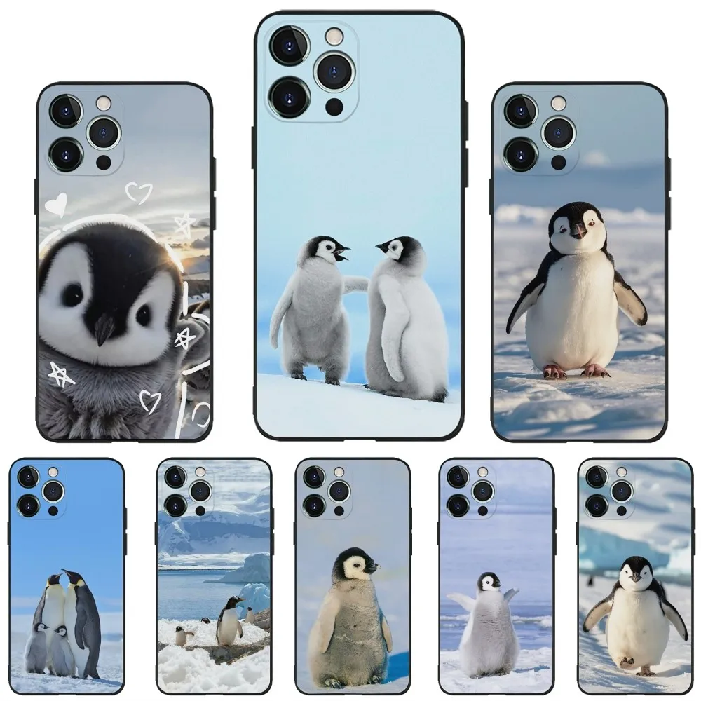 

Penguin Animal Phone Case For iPhone 16,15,14,13,12,11,Plus,Pro Max,XS,X,XR,SE,Mini,8,7 Soft Silicone Black Cover