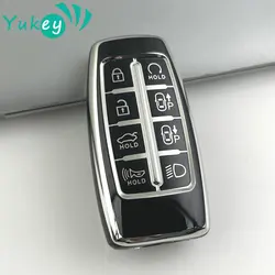 TPU 8 Button Car Key Cover Case For Hyundai Genesis G80 GV70 GV80 2019 2020 2021 2022 Remote Key Holder Auto Accessories