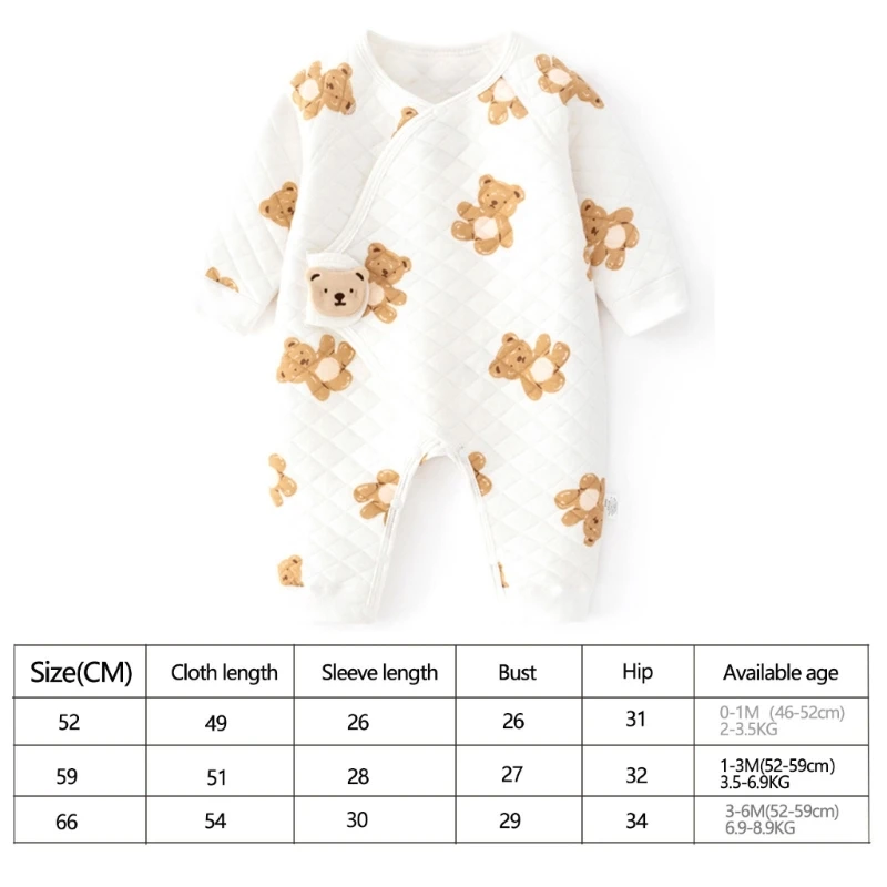 Baby Bodysuit with Triple Layered Cotton Perfect for Cold Weather Adventures 40JC