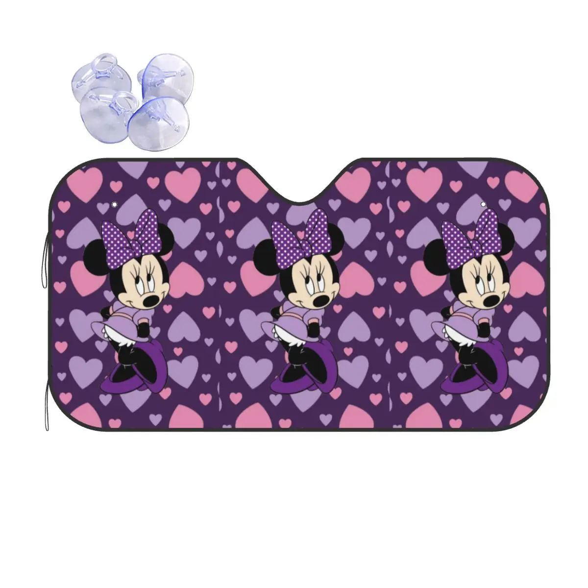 

Custom Funny Minnie Mouse Car Windshield Sunshade Foldable Cartoon Sun Blocker Car Window Shades
