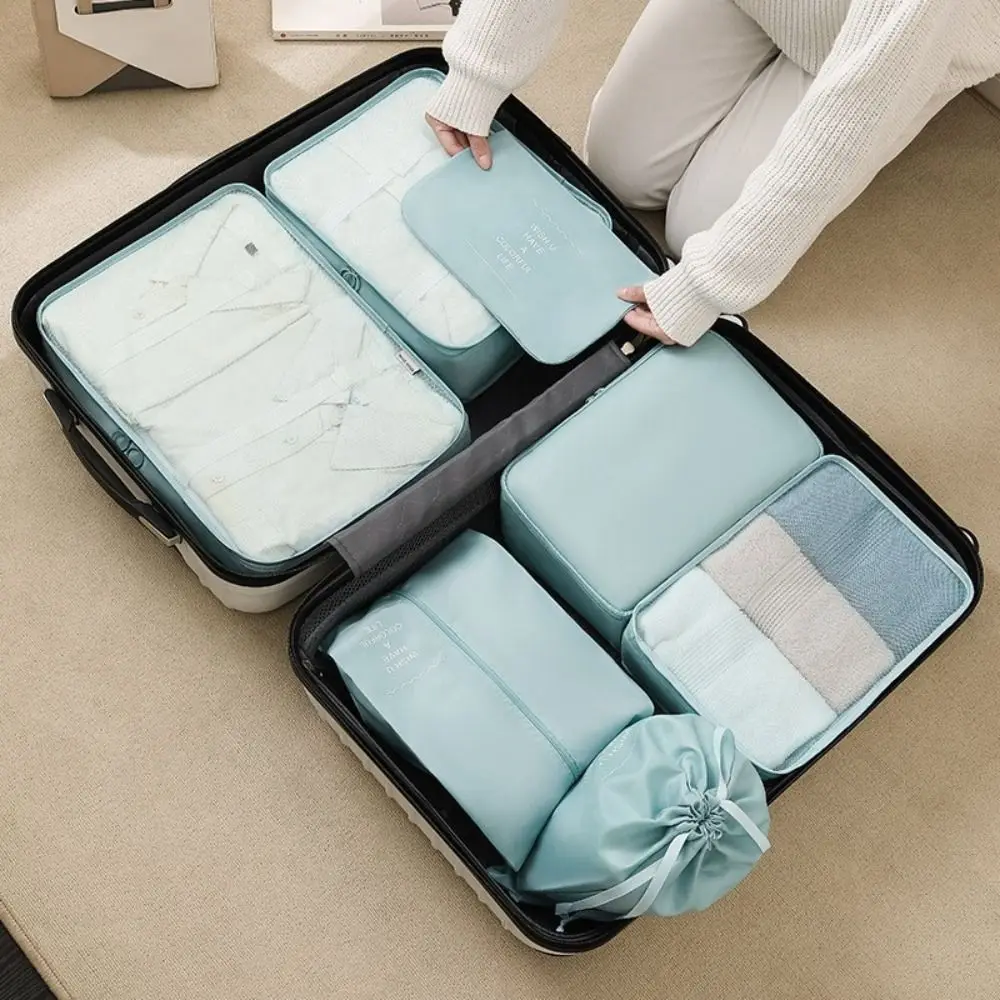 

7pcs Waterproof Travel Storage Bag Large Capacity Foldable Clothes Sorting Bag Portable Multi-purpose Suitcase Pouch
