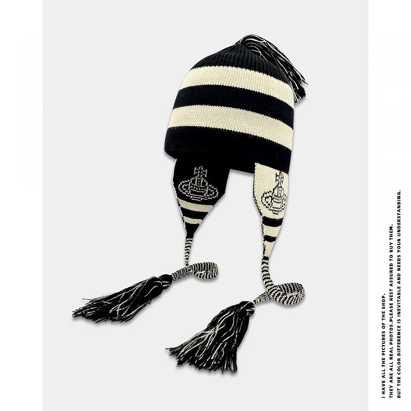 collaborative-knitted-tassel-hat-stripe-ear-protection-lei-feng-cap-winter-warm-faion-accory-limited-edition