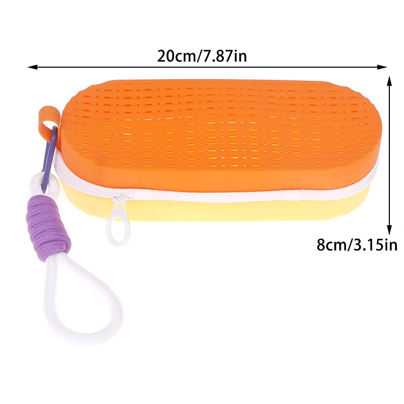 실리콘 수영 고글 케이스 수영 고글 보호 케이스 배수구 지퍼 선글라스 케이스 여성용 남성용 어린이 수영 선수