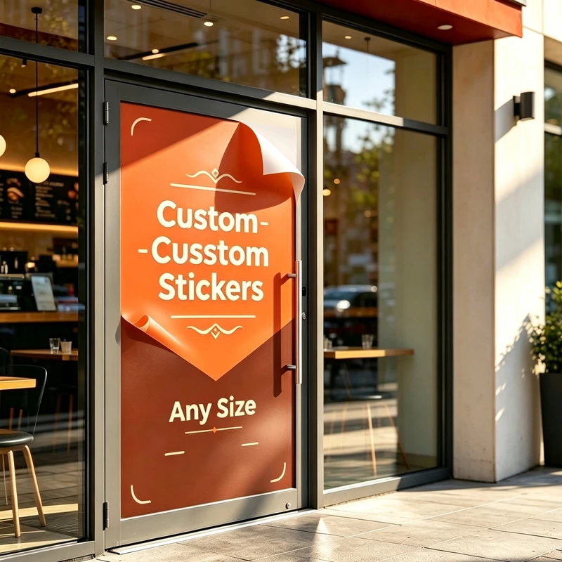 Any‑Size Custom Printed Advertising Stickers Graphic Decals for Business Branding, Commercial Venue Visual Decor Notice Marking