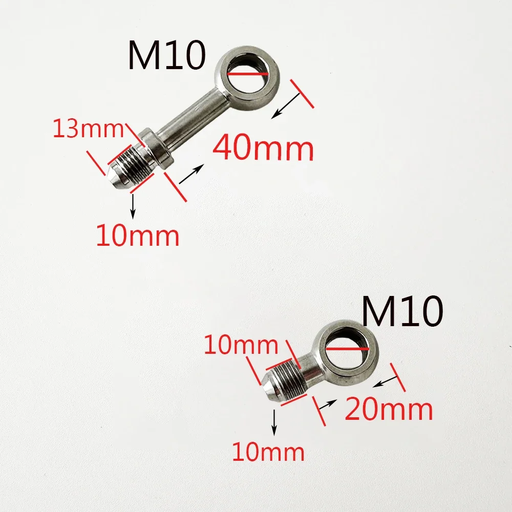 油圧式ステンレス鋼編組モーターサイクルサスペンダー,2x x 0度ダクト,M10x1.0六角形ジョイント