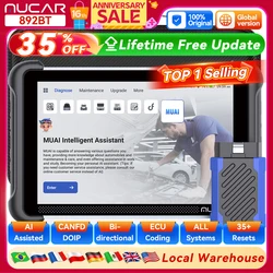 MUCAR 892BT AI Bidirectional Automotive Tool ECU Coding Obd2 Scanner CANFD DOIP 35 Reset Diagnose Lifefree Update FCA Autoauth