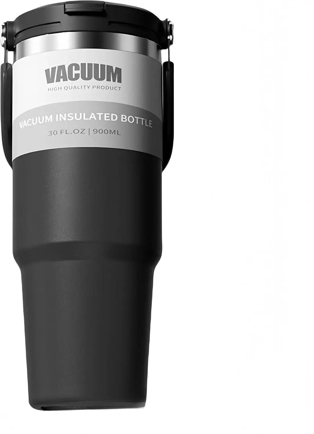 30oz Insulated Travel Mug Tumbler With Handle And Flip Straw, 2-way Stainless Steel Double Wall Leak Proof Vacuum Insulated Cup.
