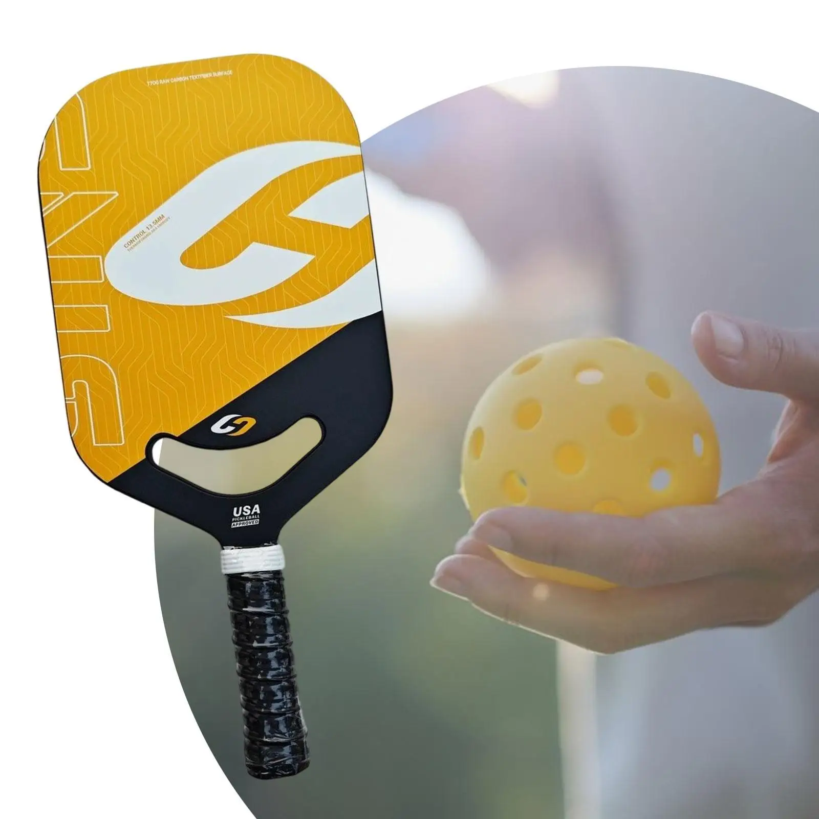 

Carbon Fiber Pickleball Paddle Pickleball Racket Hollow Design with Comfort Grip Pickleball Racquet for Balance Advanced