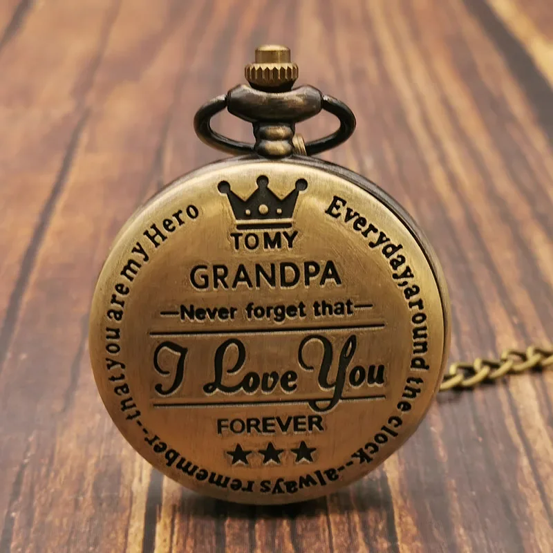 Retro Chain The Greatest Love Pocket Watch Necklace For Grandpa Gifts Reloj Skyrim New Arrival Hot Sale Clock Thanksgiving Gifts