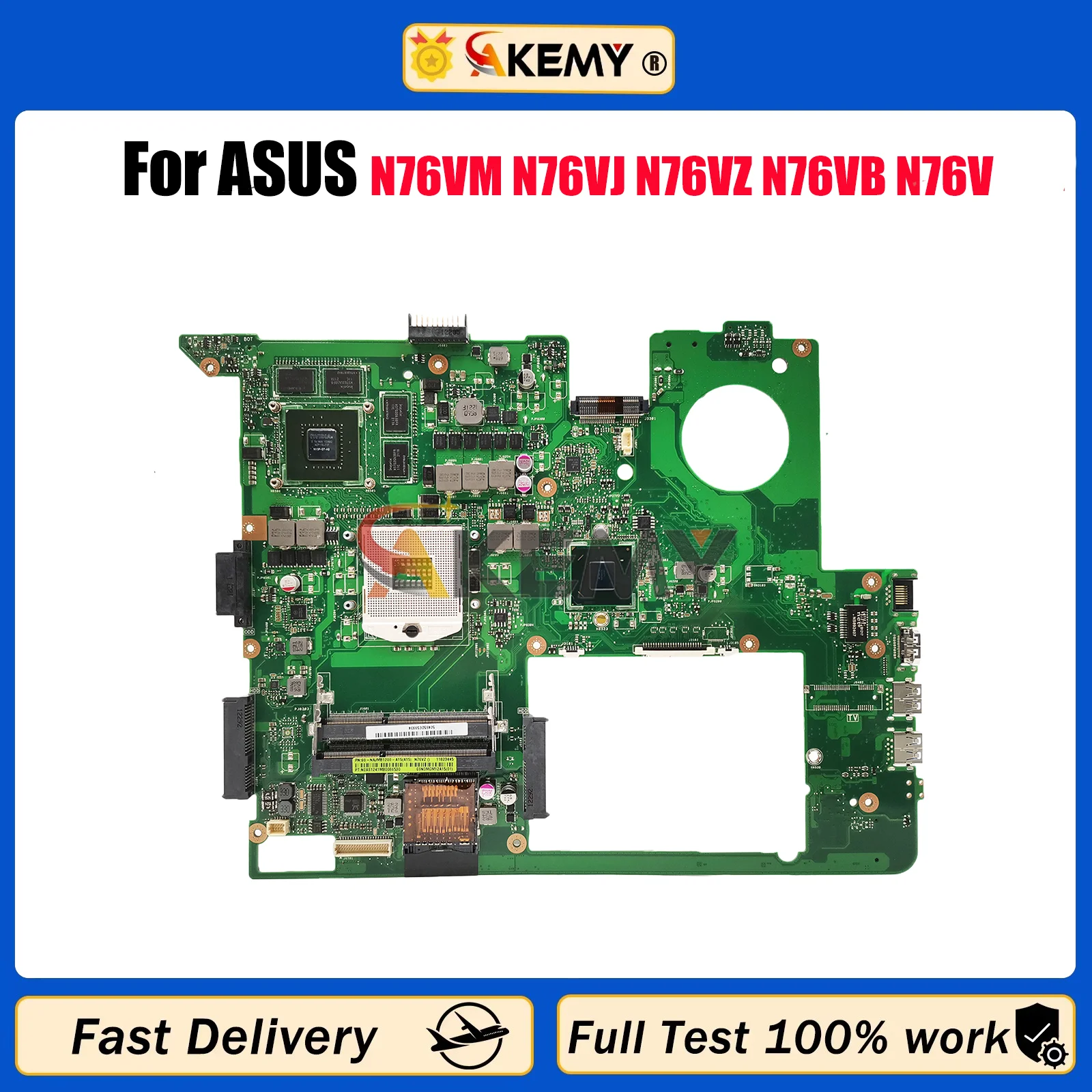 

N76VJ Laptop Motherboard For ASUS Vivobook N76V N76VM N76VJ N76VZ N76VB N76VV Notebook Mainboard 100% tests OK fast shipping stk