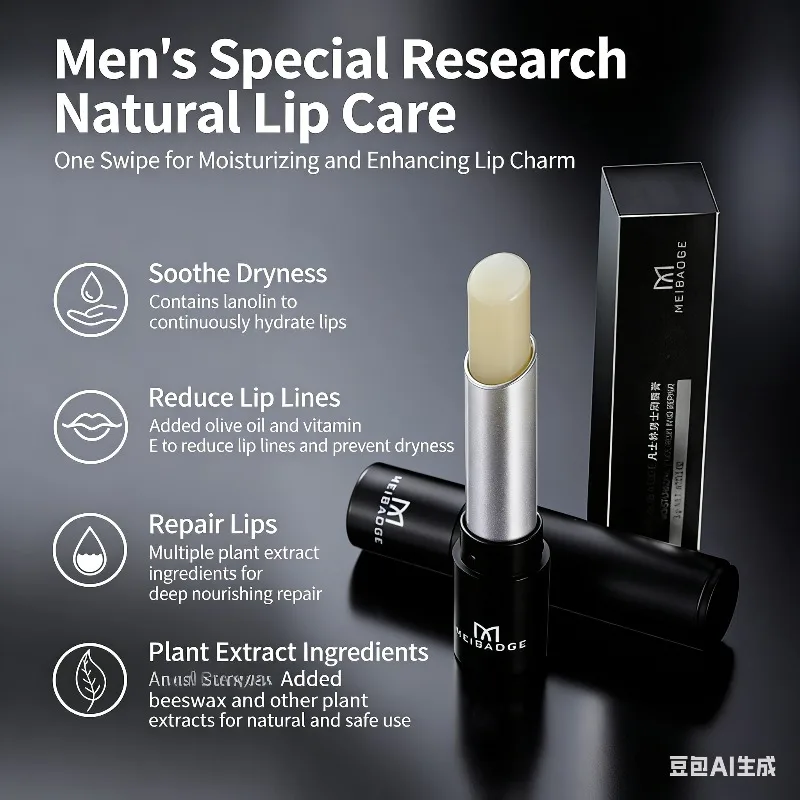Men's Lip Balm Moisturizing Repair for Chapped Lips Hydrating Care Non Greasy Formula Long Lasting Relief Grooming Essential