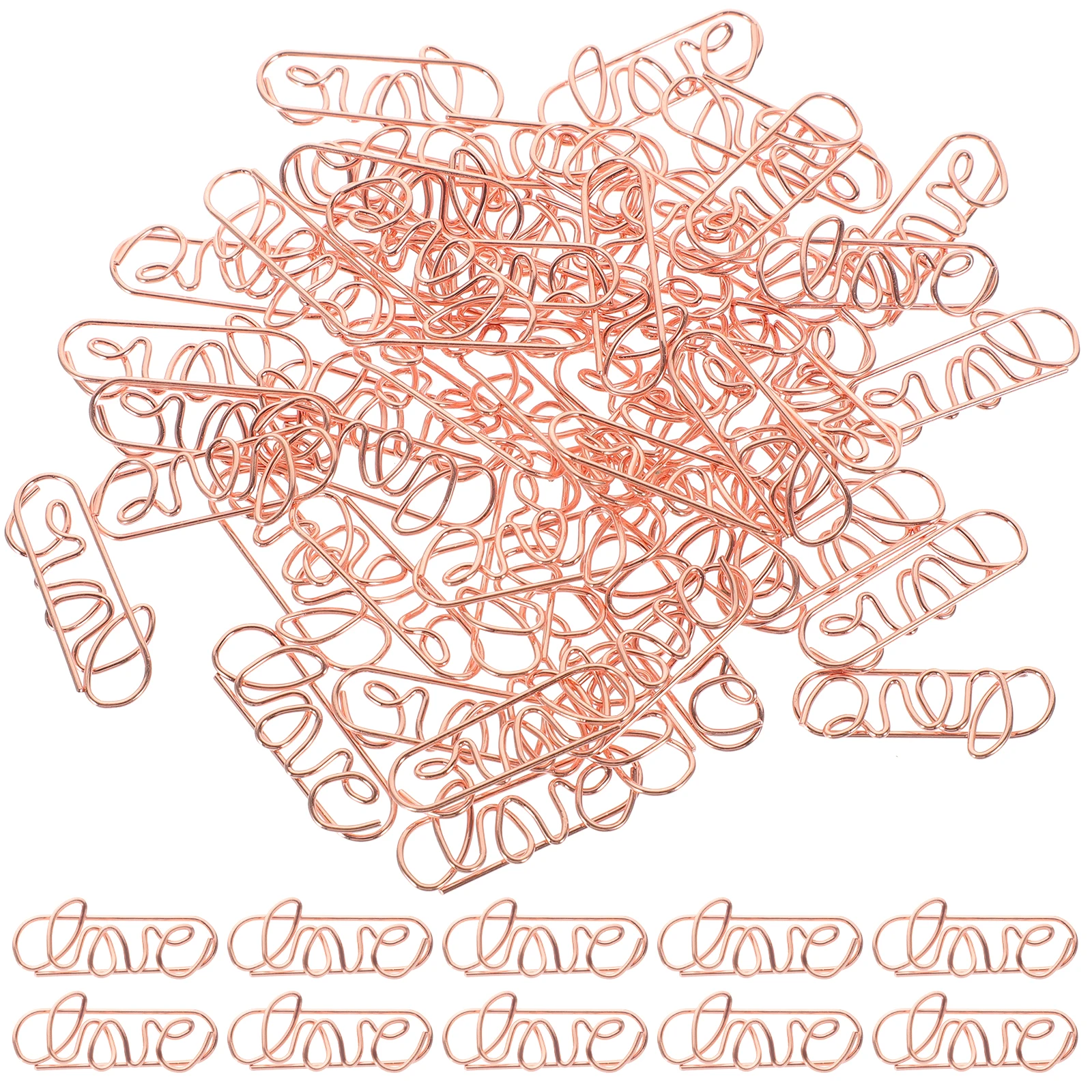 

50 Pcs Metal Paper Clip Small Clips for Rose Colored Iron Office Cute Paperclips