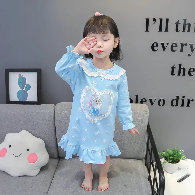 Girls Frozen Pajamas Kids Anna Elsa Cartoon Long Sleeve Clothing Set Baby Girls Casual Home Sleepwear Clothing Nightgown Suit