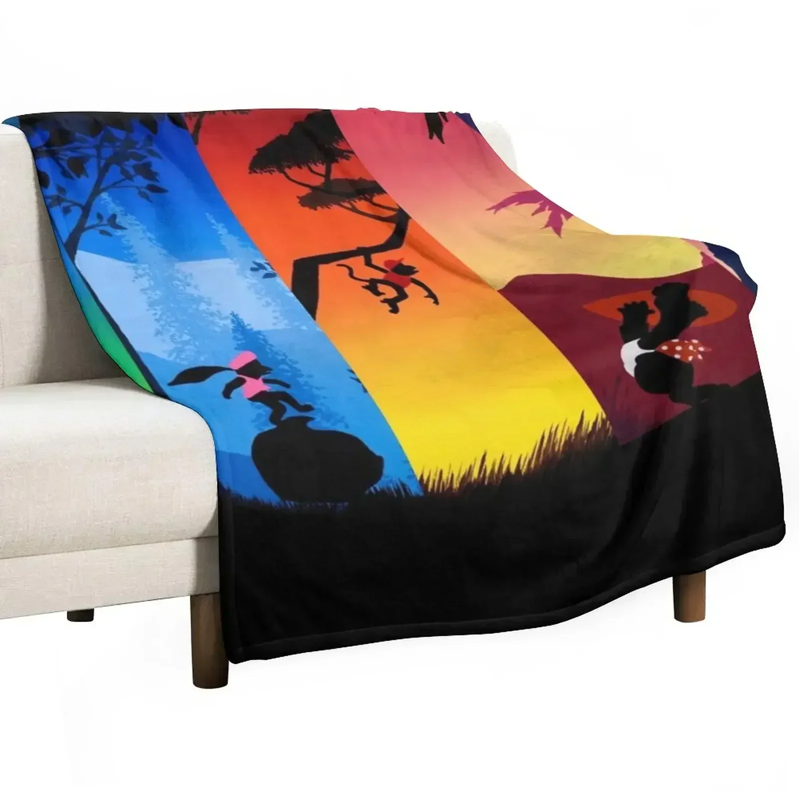 

Pentaptych Silhouettes Throw Blanket valentine gift ideas wednesday Thermals For Travel Blankets