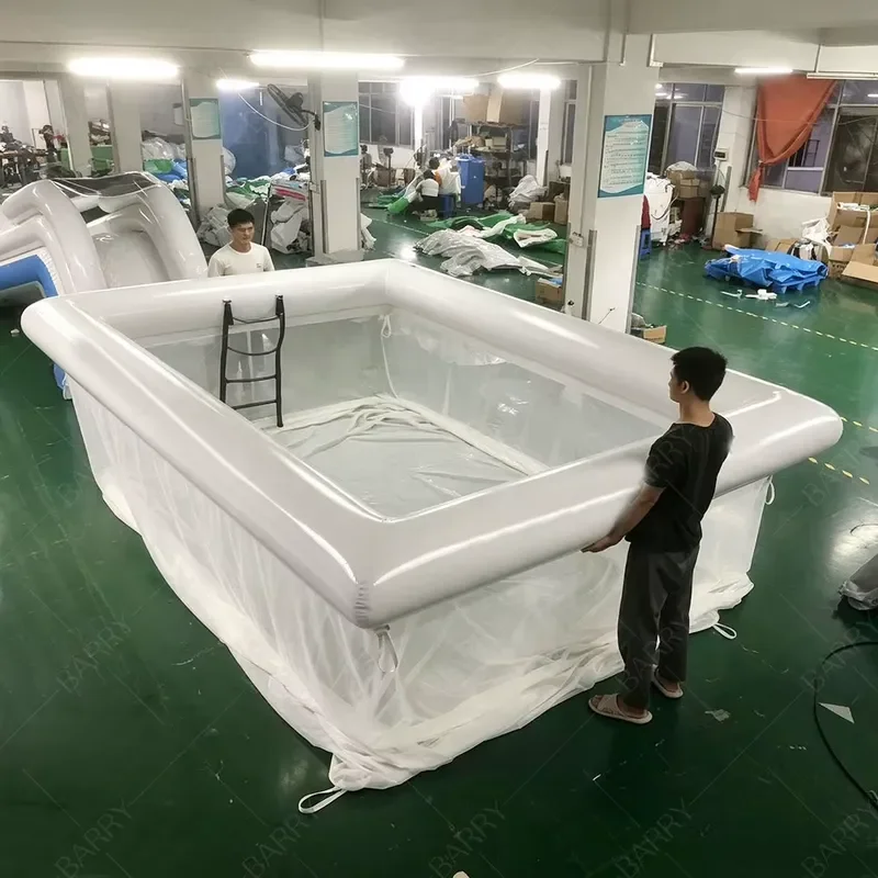 Customized Floating Boat Summer White Yacht Platform Pool Inflatable Sea Pool With Jellyfish
