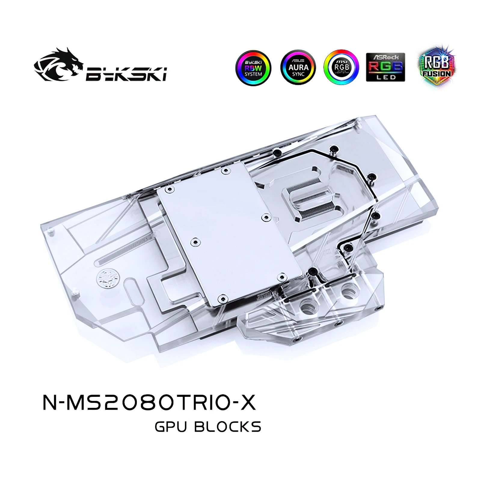 Bykski gpu bloco de resfriamento água cobertura completa para msi rtx 2080 jogos x trio N-MS2080TRIO-X