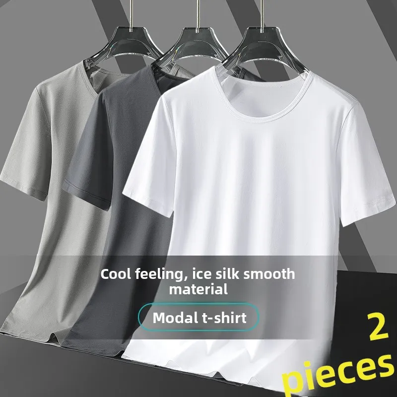 

Новая мужская футболка из модала Ice Silk Thin ort Sve Base Layer irt Youth (3) Slim Fit Qui Dry T-shirt