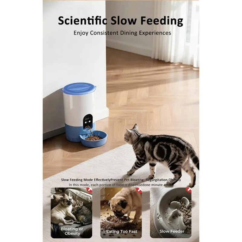 WCS-Smart Rocket For Healthy Pets 3L Automatic Cat Feeder-Timed& Quantitative Dry Food Dispenser, Remote Control